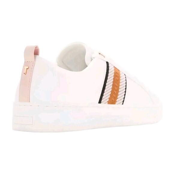 Ted Baker Women's Leather Sneakers Shoes Pink/White Size 7.5 - Picture 2 of 6
